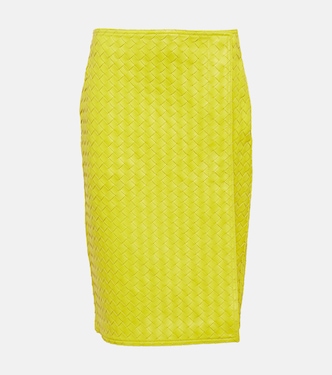 Intrecciato leather midi skirt | Bottega Veneta