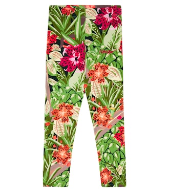 Jungle printed cotton-blend leggings | Kenzo Kids