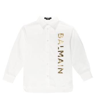 Chemise en coton à logo | Balmain Kids