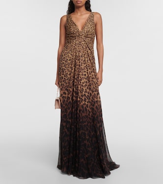 Leopard-print silk gown | Valentino