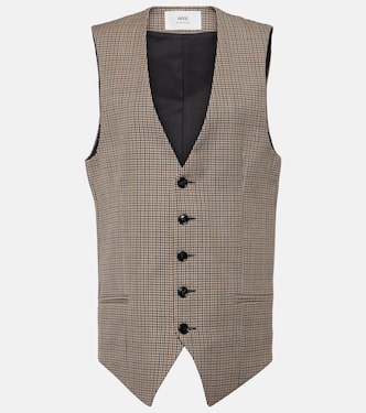 Gilet in lana vergine pied-de-poule | Ami Paris