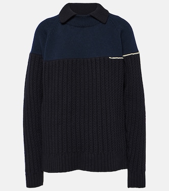 Jersey de lana con cuello doble | Victoria Beckham