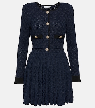 Pleated knit minidress | Self-Portrait