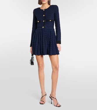 Pleated knit minidress | Self-Portrait