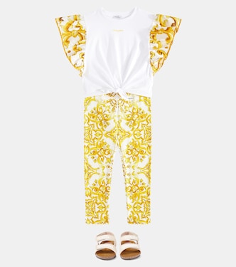 Leggings Majolica in jersey | Dolce&Gabbana Kids
