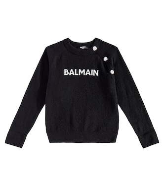 Jersey de mezcla de lana con logo | Balmain Kids