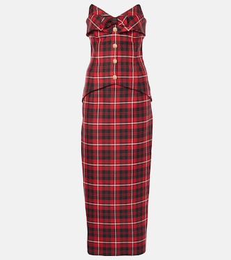 Abito midi in tartan di lana | Alessandra Rich