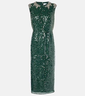Verziertes Midikleid mit Pailletten | Erdem