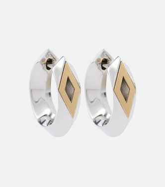 Hollow Small sterling silver hoop earrings | Burberry