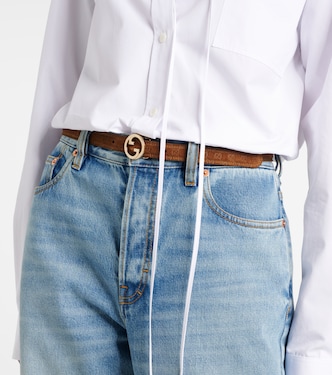 Ceinture Gucci Blondie en daim | Gucci