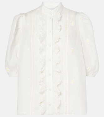 Bestickte Bluse Acacia aus Ramie | Zimmermann