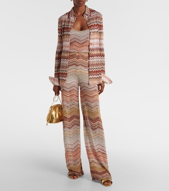 Weite Hose aus Strick mit Pailletten | Missoni