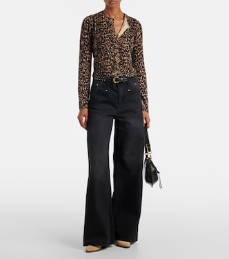 Leopard-print cashmere cardigan | Frame