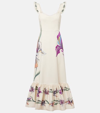 Gingerbread floral cotton-blend midi dress | La DoubleJ
