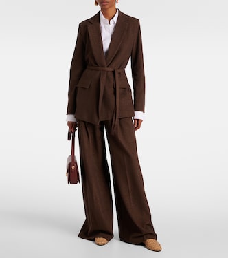 Pantaloni a gamba larga Aereo in misto cotone | Max Mara