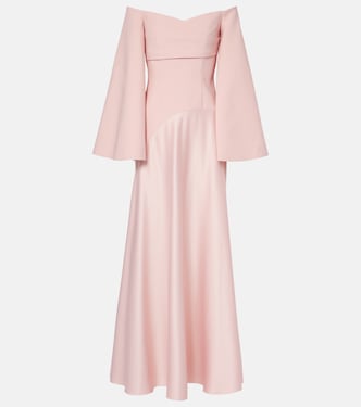 Off-Shoulder-Robe Rina aus Crêpe und Satin | Solace London