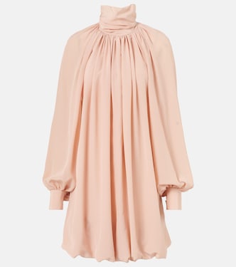 Gathered open-back silk chiffon minidress | Stella McCartney
