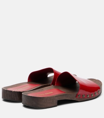 Pantoletten aus Lackleder | Miu Miu