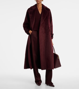 Pleated high-rise virgin wool bootcut pants | Max Mara
