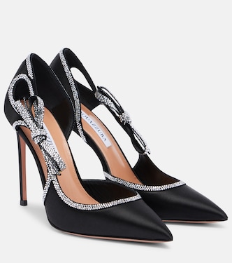 Soave Crystal 105 embellished satin pumps | Aquazzura