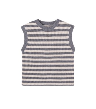 Ruby striped wool sweater vest | Wheat