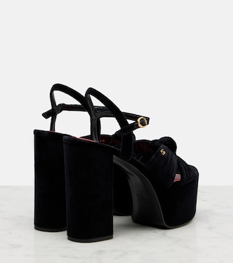 Crasher 125 velvet platform sandals | Valentino Garavani