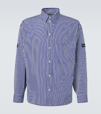 Striped cotton-blend poplin shirt | Balenciaga