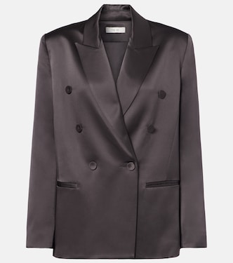 Double-breasted silk satin blazer | The Sei