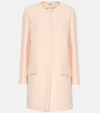 Crystal-embellished cady coat | Miu Miu