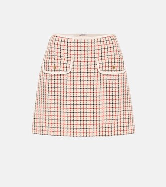 Checked virgin wool miniskirt | Miu Miu