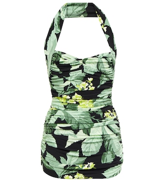 Bañador estampado con cuello halter | Norma Kamali