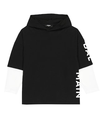 로고 코튼 후디 | Balmain Kids