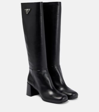 Leather knee-high boots | Prada