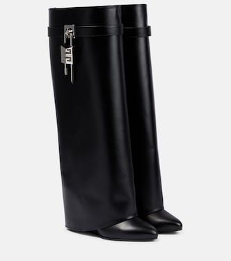 Botas altas Shark Lock anchas de piel | Givenchy