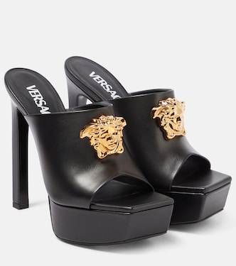 Medusa leather platform mules | Versace