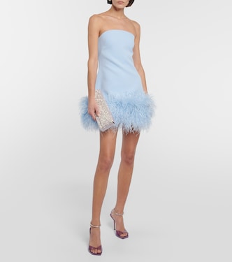 Vestido corto de crepé con plumas | Safiyaa