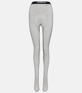 Collant a rete con fascia in vita e logo | Balenciaga