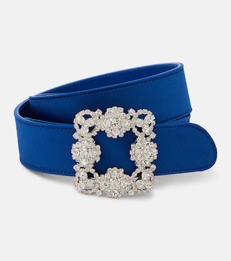 Cintura Hangisi in raso con cristalli | Manolo Blahnik