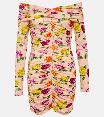 Ruched off-shoulder floral minidress | Magda Butrym