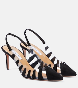 Slingback-Pumps Hot Rumor 75 mit Veloursleder | Aquazzura