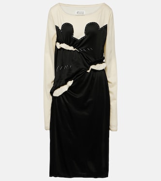 Vestido midi montado de jersey fruncido | Maison Margiela