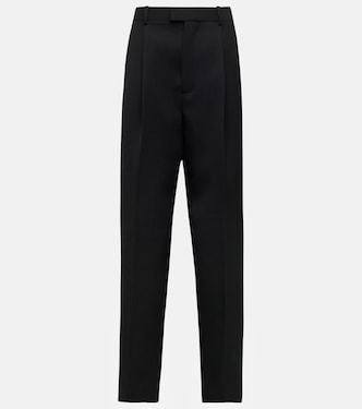 Gerade High-Rise-Hose aus Woll-Twill | Bottega Veneta