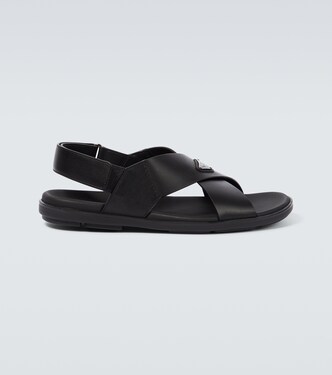 PRADA Crisscross leather やみつき sandals 8.5UK
