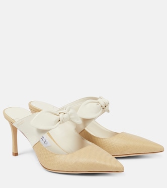 Mules Rali 75 in rafia e pelle | Jimmy Choo