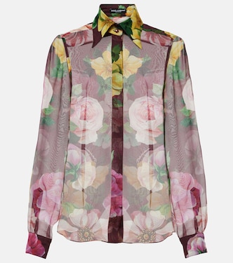 Blouse imprimée en soie à fleurs | Dolce&Gabbana