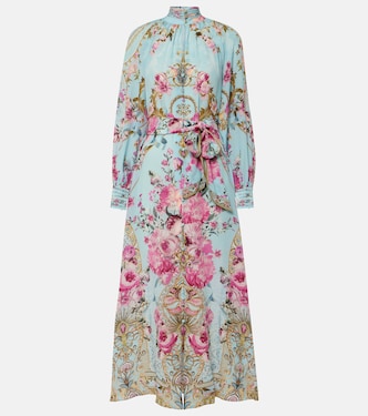 Embellished floral silk crêpe midi dress | Camilla