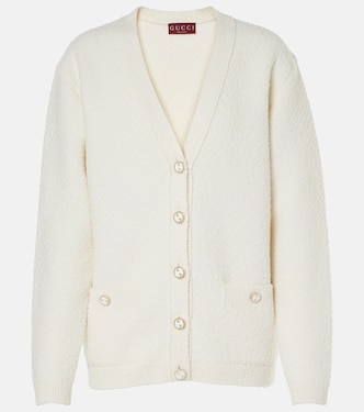 Cardigan in bouclé di misto lana | Gucci