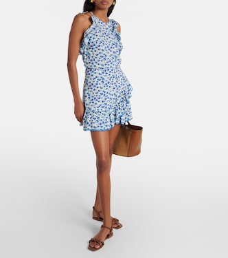 Mabelle printed shirred miniskirt | Poupette St Barth