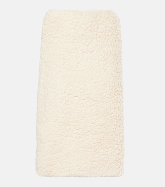 Gonna midi in pile di cotone | Jil Sander