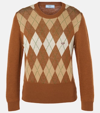 Jersey cropped Argyle de lana | Prada